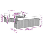 Gartensofa-set mit Kissen 9 pcs Beige Poly-Rattan