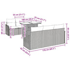 Gartensofa-set mit Kissen 7 pcs Beige Poly-Rattan
