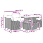 Gartensofa-set mit Kissen 7 pcs Beige Poly-Rattan