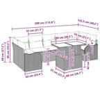 Gartensofa-set mit Kissen 8 pcs Schwarz Poly-Rattan