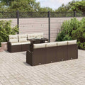 Gartensofa-set mit Kissen 7 pcs Braun Poly-Rattan