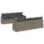 Gartensofa-set mit Kissen 7 pcs Grau Poly-Rattan