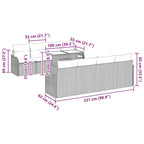 Gartensofa-set mit Kissen 7 pcs Beige Poly-Rattan