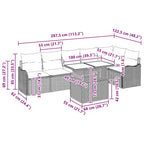 Sofa Set mit Kissen 7 pcs Beige Poly Rattan