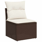 Garten-Sofa-Set mit Kissen 8 pcs Braun Poly Rattan