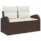 Gartensofa-set mit Kissen 6 pcs Braun Poly Rattan