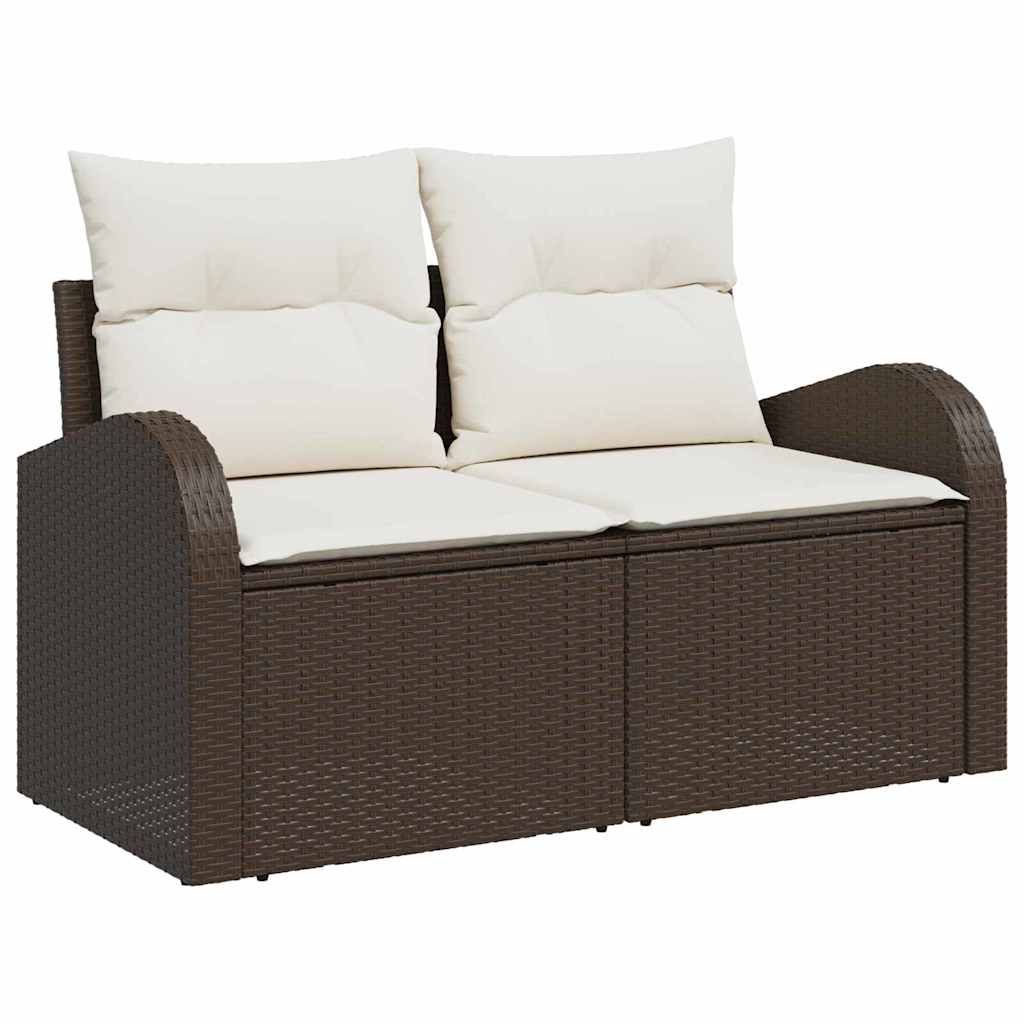 Gartensofa-set mit Kissen 6 pcs Braun Poly Rattan