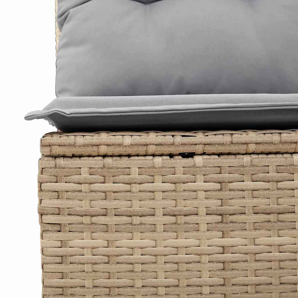 Gartensofa-set mit Kissen 7 pcs Beige Poly Rattan