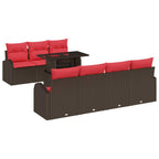 Gartensofa-set mit Speicher 8 pcs Braun Poly Rattan