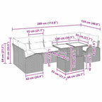 Garten-Sofa-Set mit Kissen 8 pcs Beige Poly Rattan