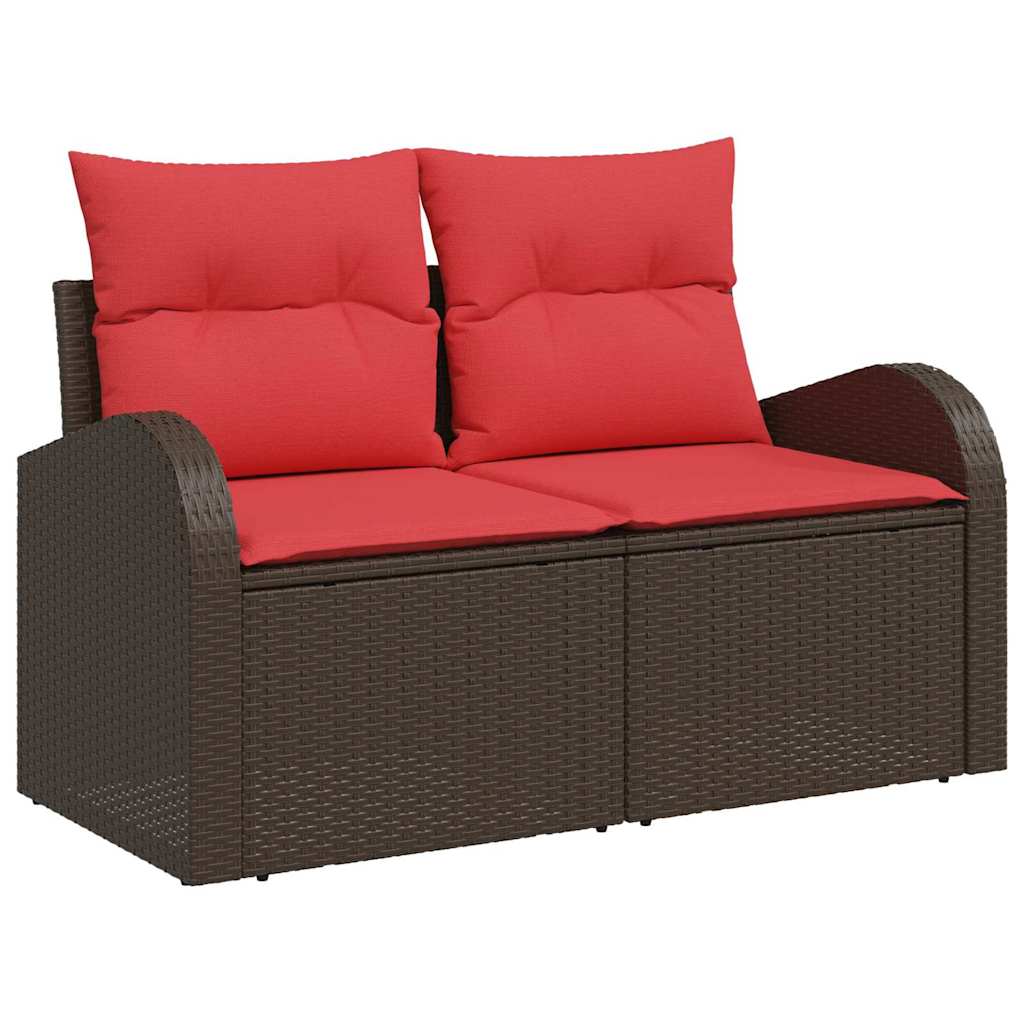 Gartensofa-set mit Speicher 8 pcs Braun Poly-Rattan