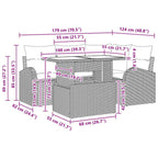 Garten-Sofa-Set mit Kissen 5 pcs Braun Poly Rattan