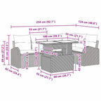Gartensofa-set mit Speicher 6 pcs Braun und Creme Poly-Rattan