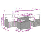 Garten-Sofa-Set mit Kissen 6 pcs Braun und Rot Poly-Rattan