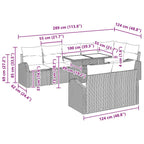 Gartensofa-set mit Speicher 9 pcs Braun und Creme Poly-Rattan