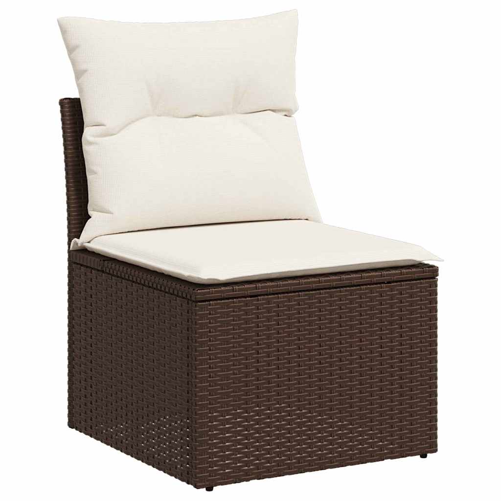 Garten-Sofa-Set mit Kissen 8 pcs Braun und Creme