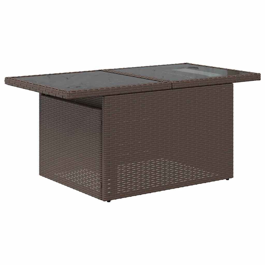 Garten-Sofa-Set mit Kissen 9 pcs Braun und Creme