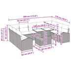 Gartensofa-set mit Speicher 10 pcs Braun und Creme Poly-Rattan