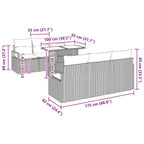 Gartensofa-set mit Speicher 7 pcs Braun und Creme Poly-Rattan