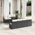 Gartensofa-set mit Speicher 8 pcs Schwarz und Creme Poly-Rattan
