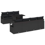 Gartensofa-set mit Speicher 8 pcs Schwarz Poly-Rattan