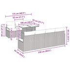 Gartensofa-set mit Speicher 8 pcs Braun und Rot Poly-Rattan