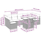 Garten-Sofa-Set mit Kissen 8 pcs Braun und Creme Poly-Rattan