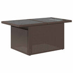 Gartensofa-set mit Speicher 9 pcs Braun und Rot Poly-Rattan