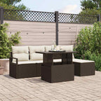 Garten-Sofa-Set mit Kissen 6 pcs Braun und Creme