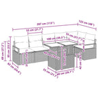 Gartensofa-set mit Speicher 7 pcs Hellgrau Poly-Rattan