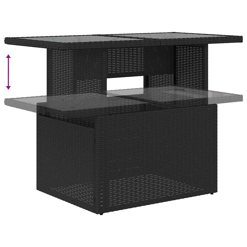 Gartensofa-set 9 pcs 8-Sitzanzahl Schwarz Poly-Rattan