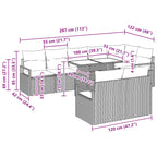 Gartensofa-set mit Speicher 9 pcs Braun und Rot Poly-Rattan