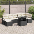 Garten-Sofa-Set mit Kissen 8 pcs Schwarz und Creme