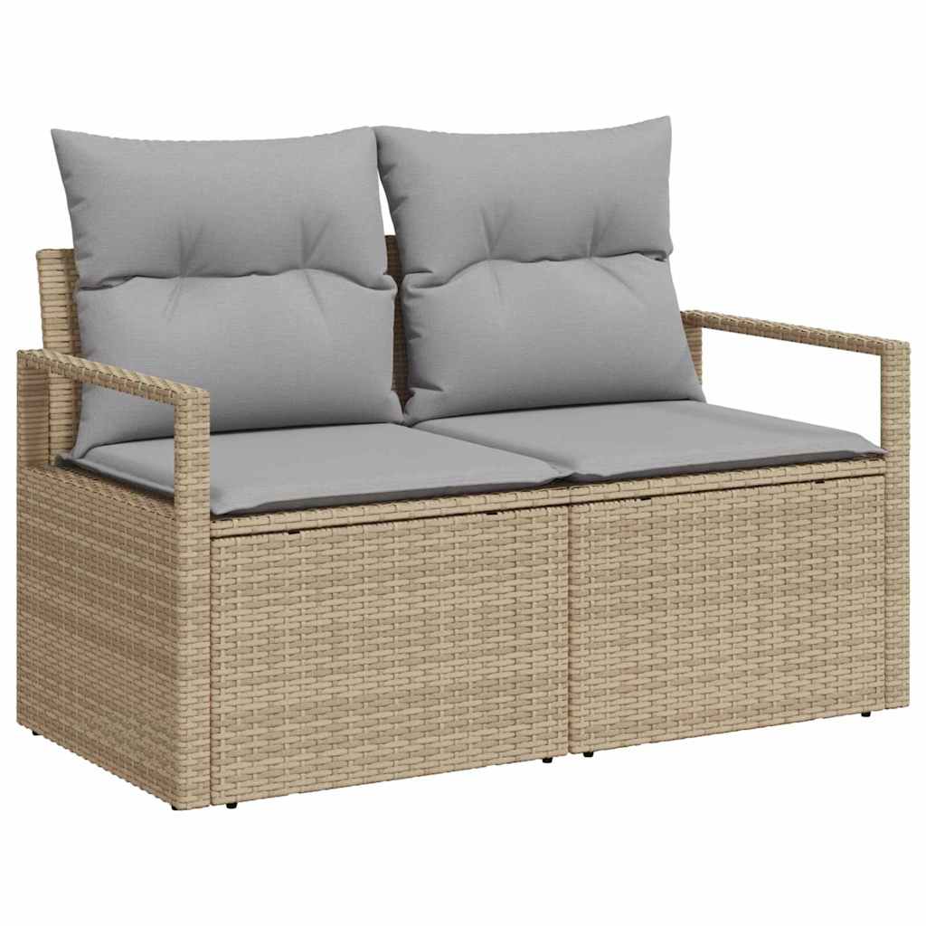 Garten-Sofa-Set mit Kissen 8 pcs Beige und Hellgrau