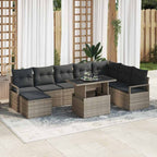 Garten-Sofa-Set mit Kissen 9 pcs Grau