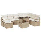 Garten-Sofa-Set mit Kissen 9 pcs Beige und Creme