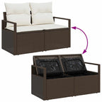 Garten-Sofa-Set mit Kissen 10 pcs Braun und Creme Poly-Rattan