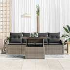 Garten-Sofa-Set mit Kissen 5 pcs Grau Poly-Rattan
