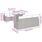 Gartensofa-set mit Speicher 7 pcs Schwarz Poly-Rattan