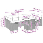 Garten-Sofa-Set mit Kissen 8 pcs Beige und Creme Poly-Rattan
