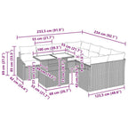 Gartensofa-set mit Kissen 9 pcs Braun und Creme Poly-Rattan