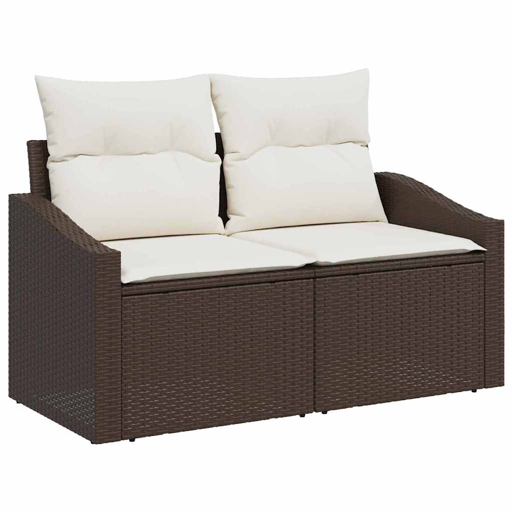 Garten-Sofa-Set mit Kissen 6 pcs Braun und Creme