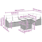 Gartensofa-set mit Kissen 7 pcs Braun und Creme Poly-Rattan