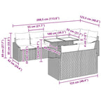 Gartensofa-set mit Kissen 9 pcs Schwarz und Creme Poly-Rattan
