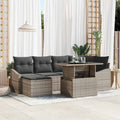 Garten-Sofa-Set mit Kissen 7 pcs Grau