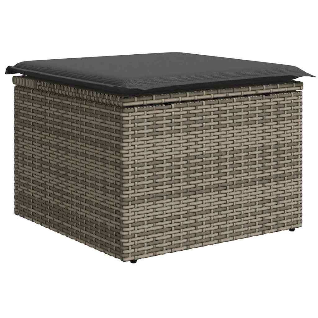 Garten-Sofa-Set mit Kissen 7 pcs Grau