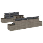 Sofa Set mit Kissen 8 pcs Grau Poly-Rattan