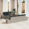 Sofa Set mit Kissen 8 pcs Hellgrau Poly-Rattan