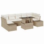 Sofa Set mit Kissen 8 pcs Beige und Creme Poly-Rattan