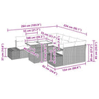 Gartensofa-set mit Kissen 9 pcs Braun und Creme Poly-Rattan